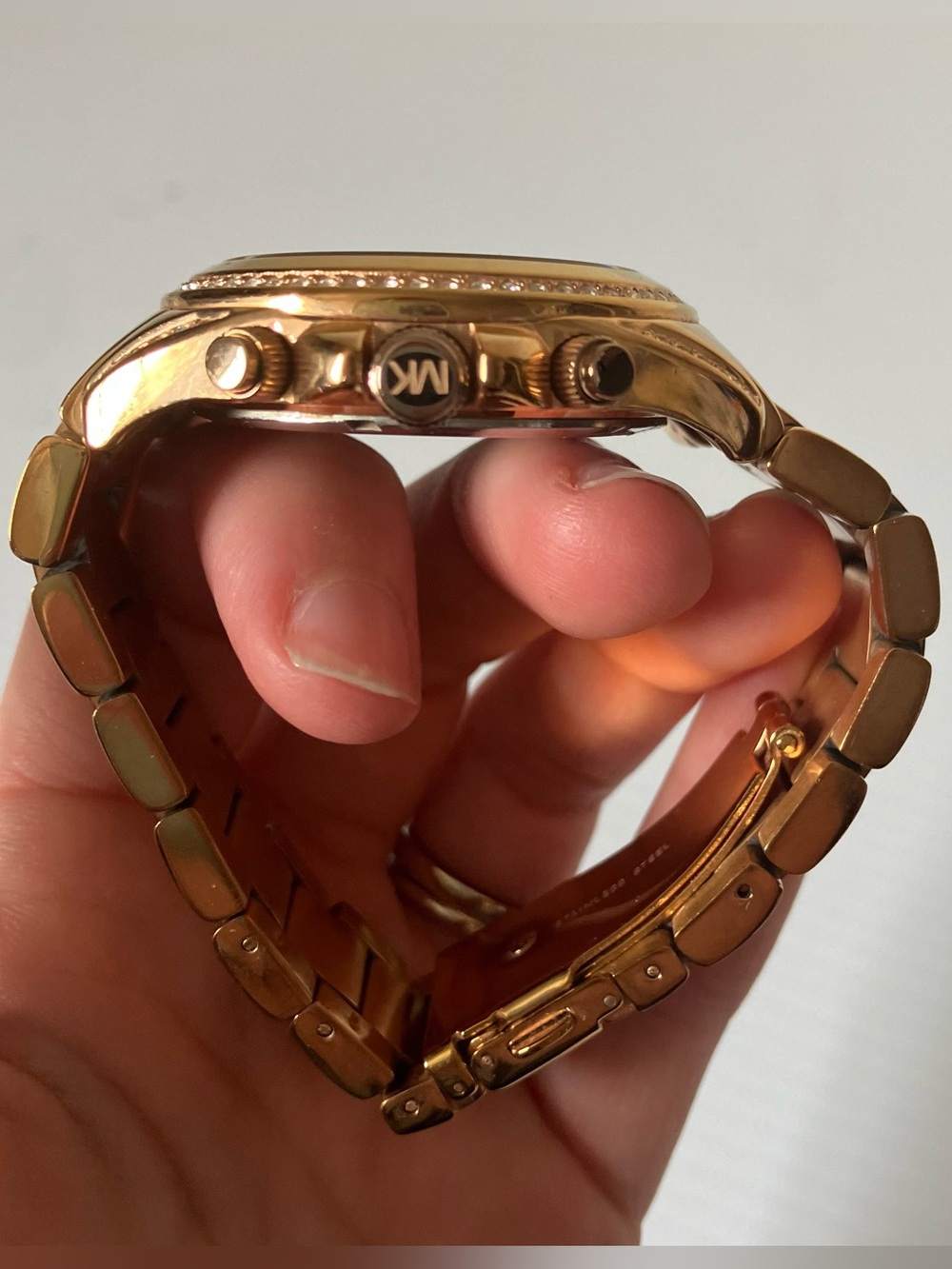 Michael Kors Blair MK5263 Rose Gold Chronograph Watch Crystal Bezel Rhinestone - Picture 6 of 7